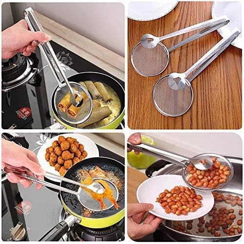 2-In-1 Stainless Steel Frying Filter Spoon & Clip Tool