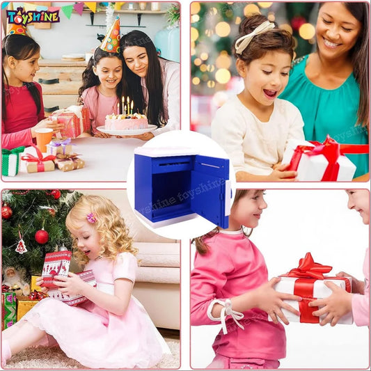 ATM Electronic Piggy Bank Money Box for Kids | Password Protected Cash & Coin Saving Box with Auto Cash Deposit | Plastic Mini Safe Bank