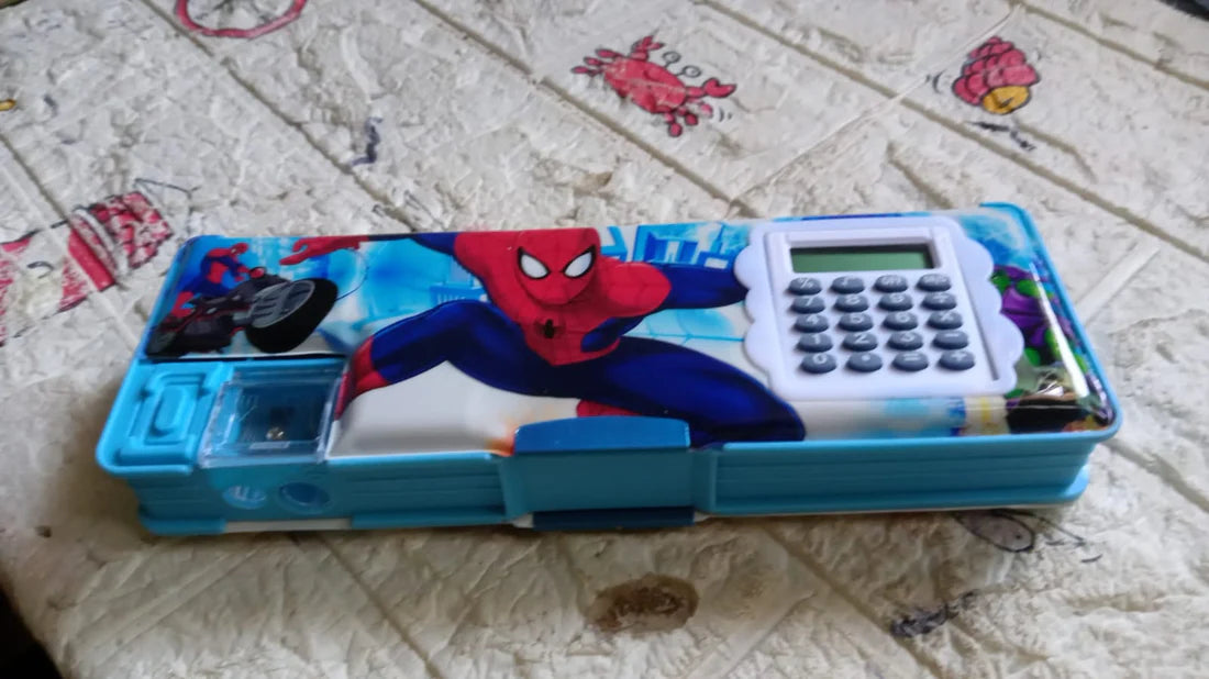 Cartoon Multi-Functional Geometry Box With Calculator & Double Sharpener