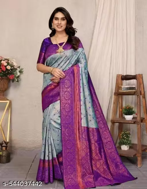 Banarasi Saree For Women With Zari Waving Work - Perfect for Weddings & Festive Occasions | Trendy Ethnic Wear