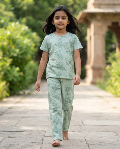 Fine Print Cool Cotton Kids Set – Soft &amp; Stylish Everyday Wear