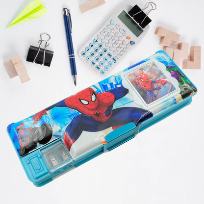 Cartoon Multi-Functional Geometry Box With Calculator & Double Sharpener
