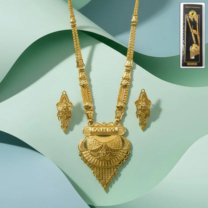 Royal Heritage Necklace, Luxurious Gold-Plated Bridal Necklace Set