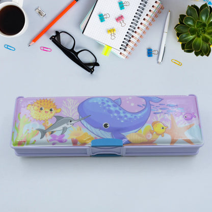 Multipurpose Cartoon Pencil Case With Double Deck & 2 Compartments