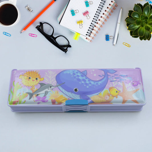 Multipurpose Cartoon Pencil Case With Double Deck & 2 Compartments
