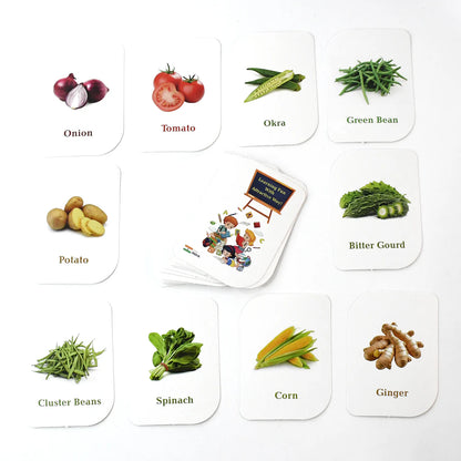 Kidkraft 32-Piece Educational Vegetable Flash Cards Set