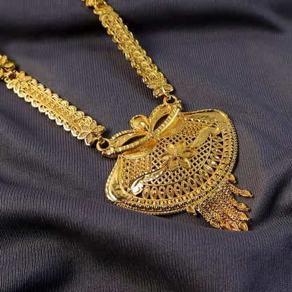 Royal Heritage Necklace, Luxurious Gold-Plated Bridal Necklace Set
