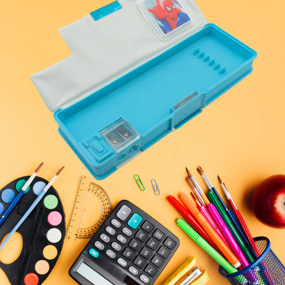 Cartoon Multi-Functional Geometry Box With Calculator & Double Sharpener