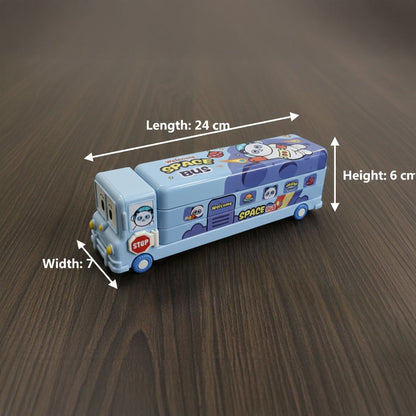 School Bus Shaped Pencil Box (Multicolour)
