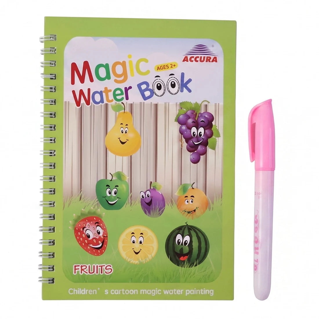 Magic Water Painting Book Set With Water Pen - Reusable Kids Coloring by DeoDap
