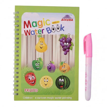 Magic Water Painting Book Set With Water Pen - Reusable Kids Coloring by DeoDap