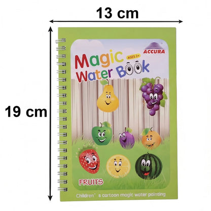 Magic Water Painting Book Set With Water Pen - Reusable Kids Coloring by DeoDap