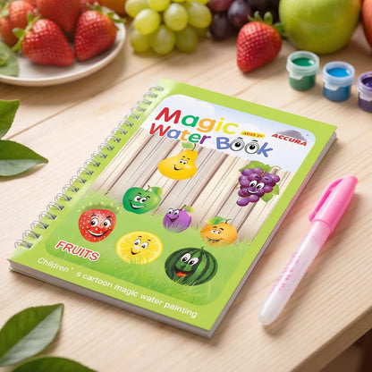 Magic Water Painting Book Set With Water Pen - Reusable Kids Coloring by DeoDap