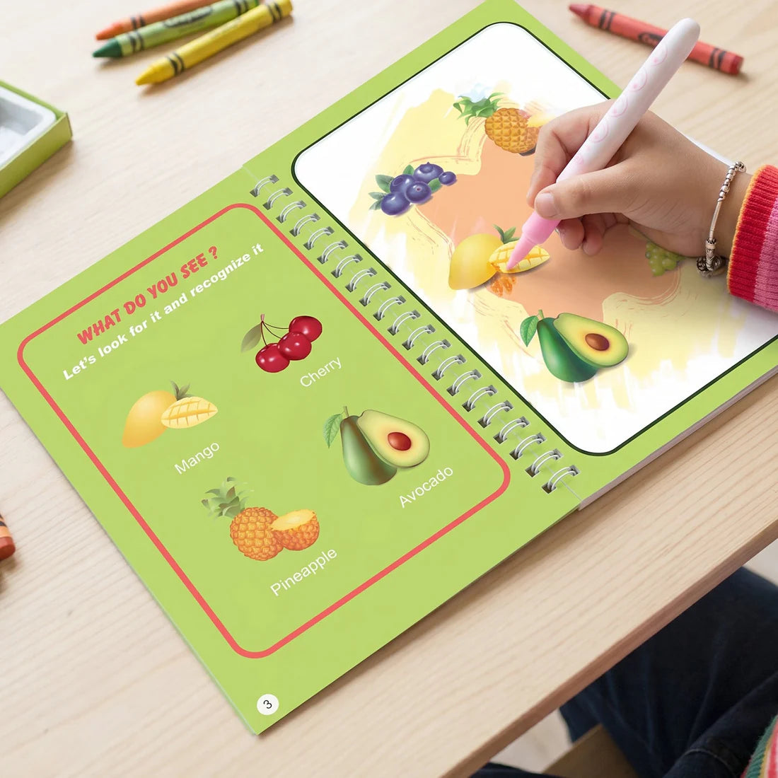 Magic Water Painting Book Set With Water Pen - Reusable Kids Coloring by DeoDap