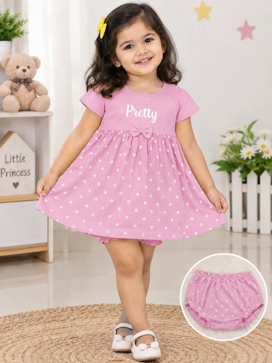 VAMAAR Pretty Month Cotton Frock for Newborn Baby Girls – 100% Cotton Bio-Wash