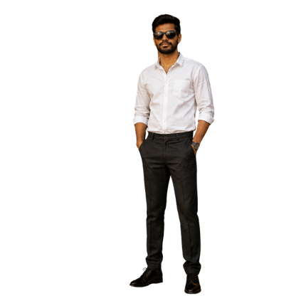 VAMAAR Premium Linen Slim Fit White Shirt for Men – Elegant Formal & Casual Wear