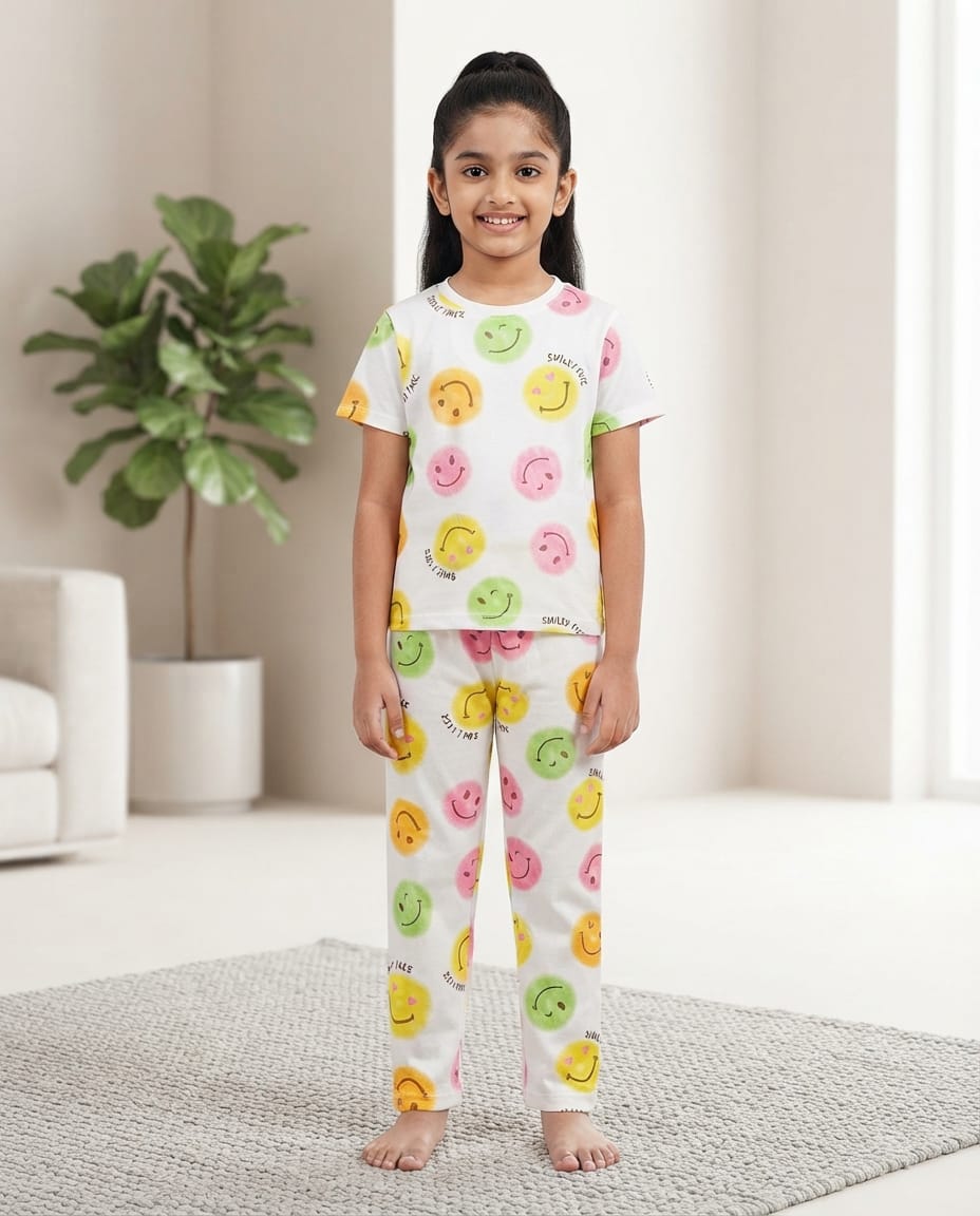 Fine Print Cool Cotton Kids Set – Soft &amp; Stylish Everyday Wear