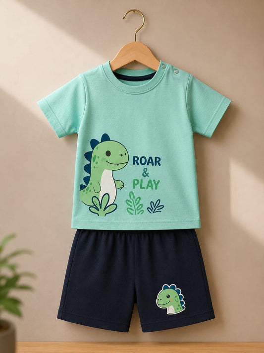 VAMAAR Little Adventure Cotton Baby Set – Soft & Comfortable Newborn Dress Set