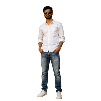 VAMAAR Premium Linen Slim Fit White Shirt for Men – Elegant Formal & Casual Wear