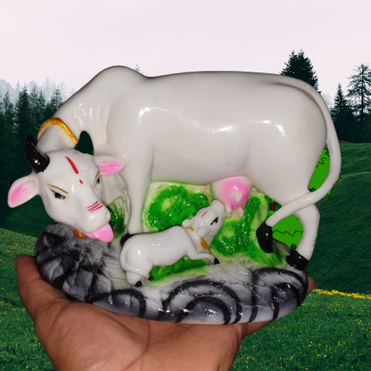 Kamdhenu Cow and Calf Idol,Hasu Karu Idols Vastu Gau MATA, Vasthu Nandi Pooja Sculpture