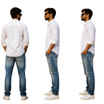 VAMAAR Premium Linen Slim Fit White Shirt for Men – Elegant Formal & Casual Wear