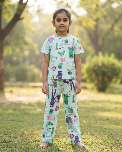 Fine Print Cool Cotton Kids Set – Soft &amp; Stylish Everyday Wear