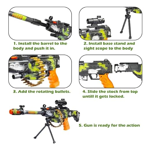Army Machine Gun Toy with Lights & Sound for Kids
