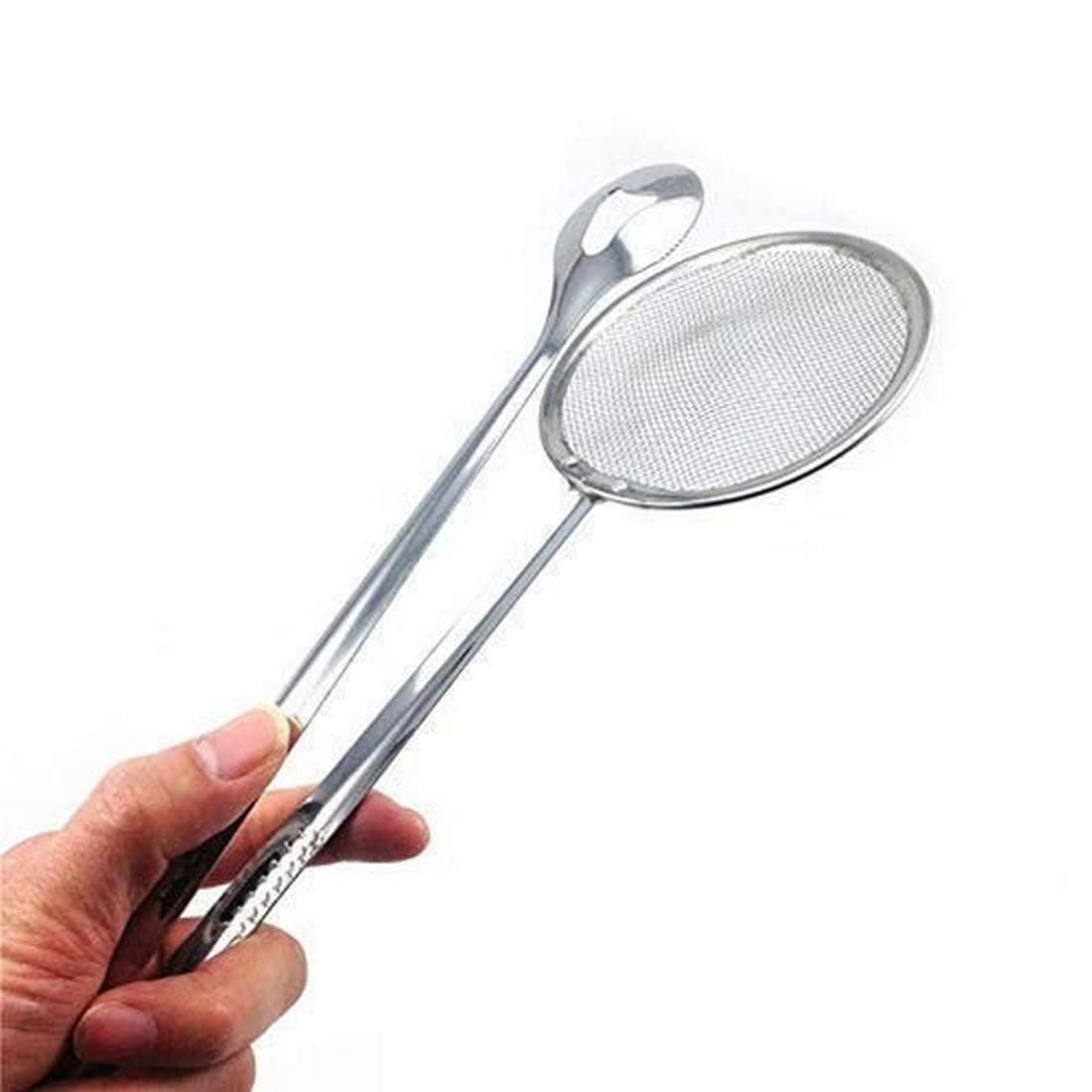 2-In-1 Stainless Steel Frying Filter Spoon & Clip Tool