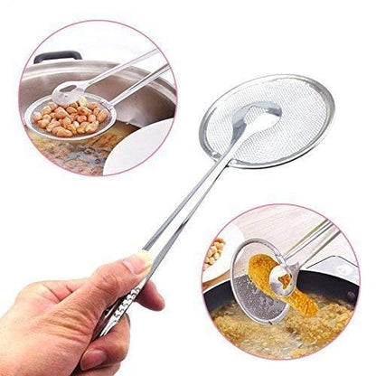2-In-1 Stainless Steel Frying Filter Spoon & Clip Tool