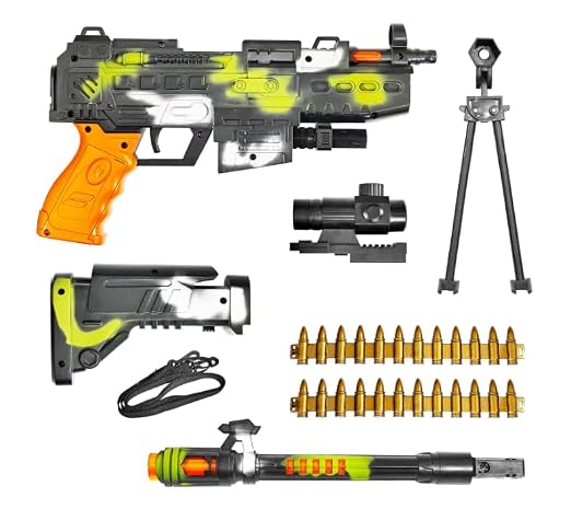 Army Machine Gun Toy with Lights & Sound for Kids