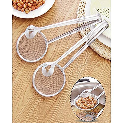 2-In-1 Stainless Steel Frying Filter Spoon & Clip Tool