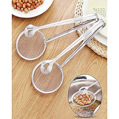 2-In-1 Stainless Steel Frying Filter Spoon & Clip Tool