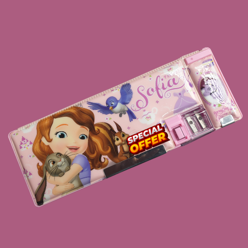 Cartoon Multi-Functional Geometry Box With  Double Sharpener