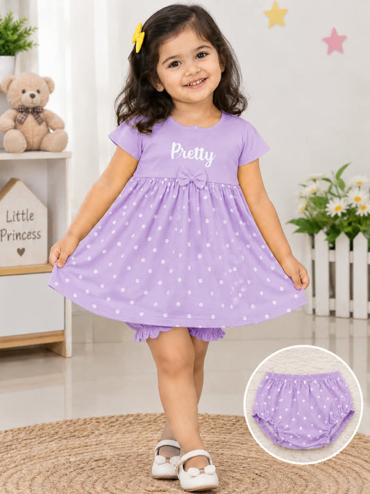 VAMAAR Pretty Month Cotton Frock for Newborn Baby Girls – 100% Cotton Bio-Wash