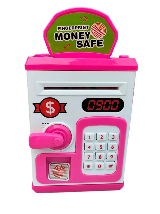 ATM Electronic Piggy Bank Money Box for Kids | Password Protected Cash & Coin Saving Box with Auto Cash Deposit | Plastic Mini Safe Bank