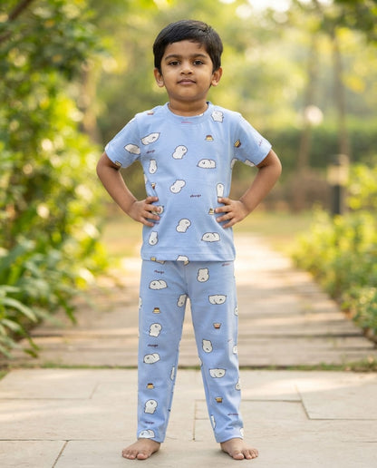 Fine Print Cool Cotton Kids Set – Soft &amp; Stylish Everyday Wear