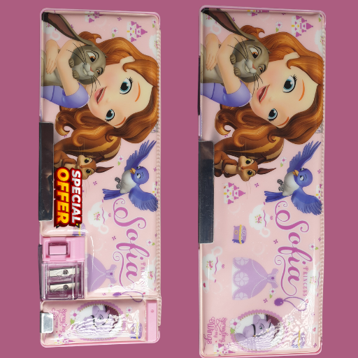 Cartoon Multi-Functional Geometry Box With  Double Sharpener
