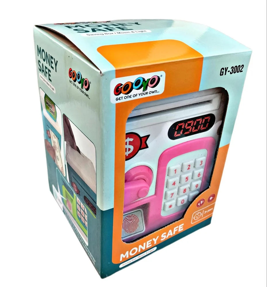 ATM Electronic Piggy Bank Money Box for Kids | Password Protected Cash & Coin Saving Box with Auto Cash Deposit | Plastic Mini Safe Bank