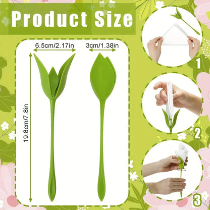Flower Shaped Napkin Holder, Rose Shape Tissue Paper Holder Clips Decorative Floral Tissue Holder, Creative Bloom Leaf Design, Elegant Dining Table Centrepiece Decor
