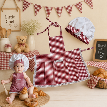Fancy Flight Check Baby Chef Costume, 0-6 M