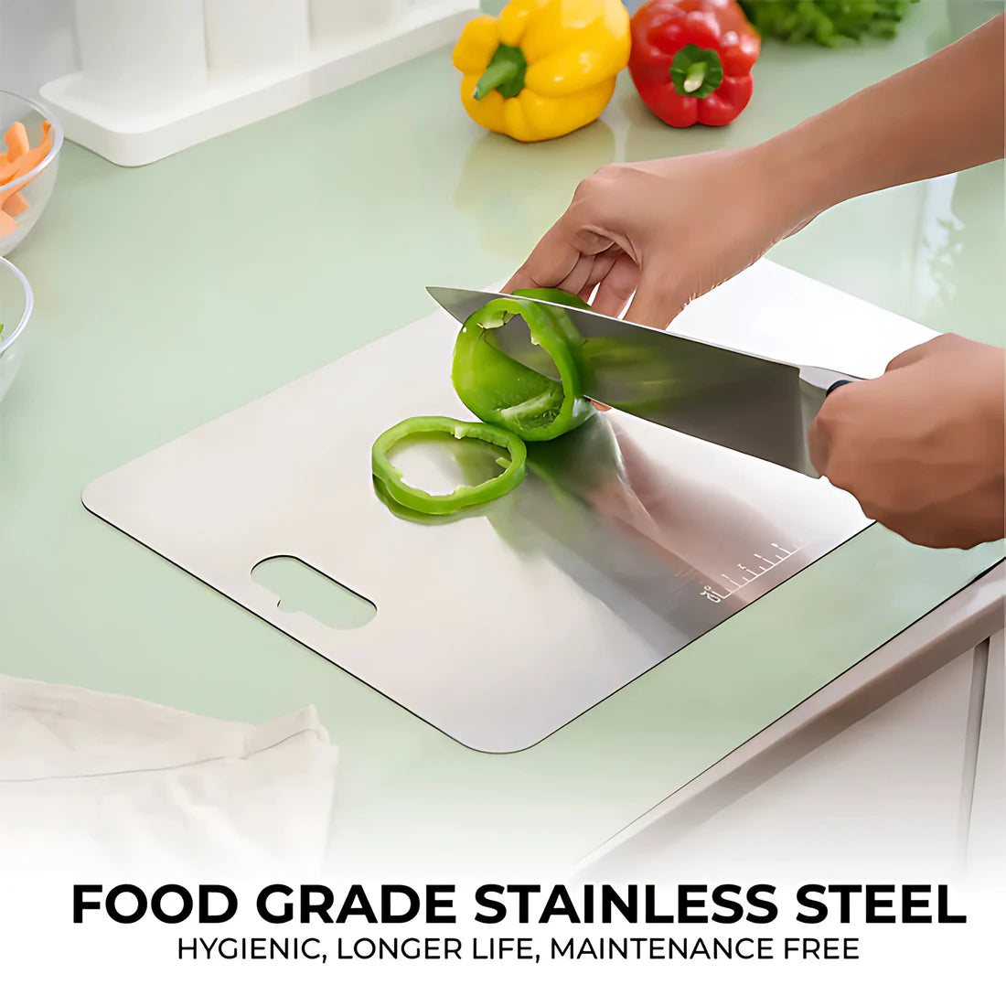 Stainless Steel Vegetable & Fruit Cutting Board 31×20 Cm