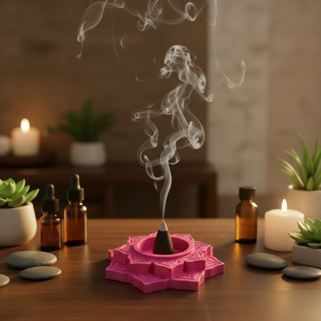 Lotus Shape Decorative Diya ,Candle Holder - Rose Gold