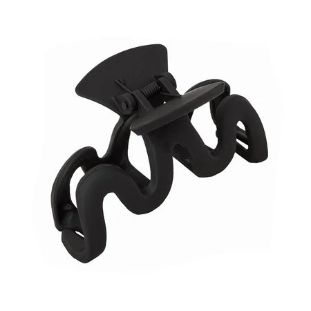 London Women's Black Matte Black Wiggle Hair Claw Clip