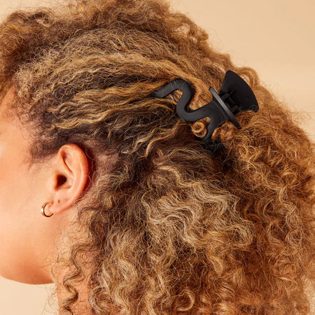 London Women's Black Matte Black Wiggle Hair Claw Clip