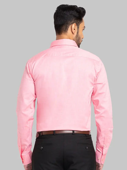 VAMAAR Men Pink Slim Fit Solid Formal Shirt