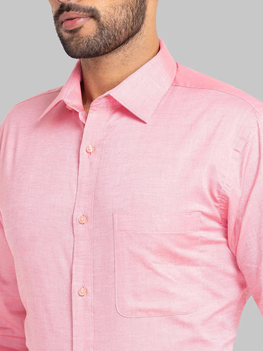 VAMAAR Men Pink Slim Fit Solid Formal Shirt