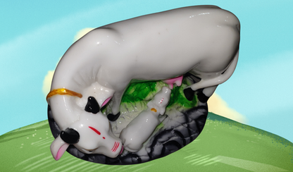 Kamdhenu Cow and Calf Idol,Hasu Karu Idols Vastu Gau MATA, Vasthu Nandi Pooja Sculpture