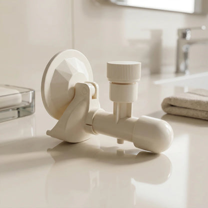 Wall-Mount Liquid Soap Dispenser With Suction Cup - White Plastic by VelvetBubbles