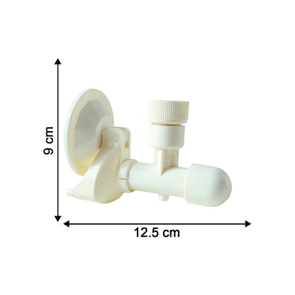 Wall-Mount Liquid Soap Dispenser With Suction Cup - White Plastic by VelvetBubbles