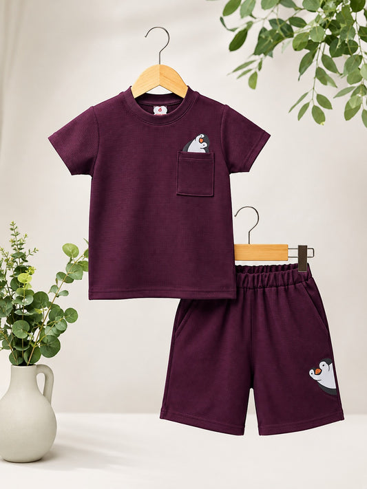 Kids Waffle Printed Set – Soft & Stylish Casual Wear for Boys & Girls